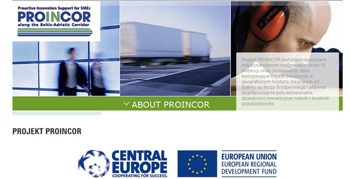 Celem projektu PROINCOR jest wzmocnienie konkurencyjności małych i średnich przedsiębiorstw, działających w geograficznym korytarzu od Bałtyku do Morza Śródziemnego, poprzez zwiększenie ich poziomu innowacyjności oraz nawiązanie współpracy pomiędzy uczestnikami projektu na poziomie regionalnym, międzyregionalnym i transnarodowym.